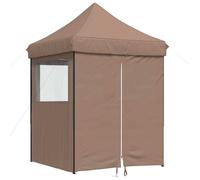 vidaXL Tente de réception pliante Pop-Up avec 4 panneaux latéraux Marron