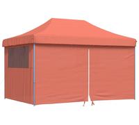 vidaXL Tente de réception pliante Pop-Up avec 4 panneaux latéraux rouge terracotta