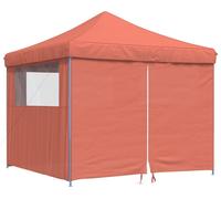 vidaXL Tente de réception pliante Pop-Up avec 4 panneaux latéraux rouge terracotta