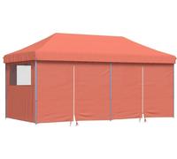 vidaXL Tente de réception pliante Pop-Up avec 4 panneaux latéraux rouge terracotta