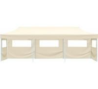 vidaXL Tente de réception pliante Pop-Up avec 5 parois latérales 3x9 m Crème