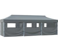 vidaXL Tente de réception pliante Pop-Up avec 8 parois latérales 3x9 m Anthracite