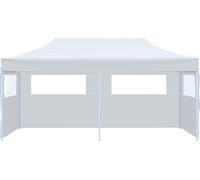 vidaXL Tente de réception Pop-Up avec parois latérales Pliable 3x6 m Acier blanc