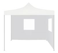 vidaXL Tente de réception professionnelle Pliable avec 2 parois latérales 2×2m Acier blanc