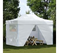 vidaXL Tente de réception professionnelle Pliable avec 4 parois latérales 280x410x315 cm Acier blanc