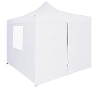 vidaXL Tente de réception professionnelle pliable 3×3 m 4 parois latérales Acier blanc