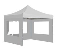 vidaXL Tente de réception professionnelle Pliable avec parois Aluminium 3×3m Blanc