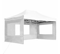 vidaXL Tente de réception professionnelle Pliable avec parois Aluminium 4,5×3m Blanc