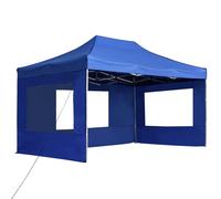 vidaXL Tente de réception professionnelle Pliable avec parois Aluminium 4,5x3 m Bleu