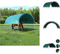 vidaXL Tente d'osier PVC 3,7x3,7 m Vert - Pavillons & Tentes de réception