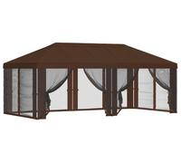 vidaXL Tente pavillon avec toit et parois latérales 6 x 3 m, polyester marron 190