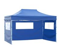 vidaXL Tente pliante avec 3 parties latérales 3x4,5 m Bleu