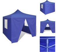 vidaXL Tente pliante 4 parois 3 x 3 m Bleu - Pavillons & Tentes de réception