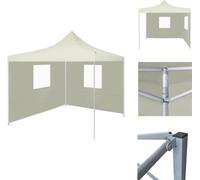 vidaXL Tente pliante à 2 parois 3 x 3 m Blanc crème - Pavillons & Tentes de réception