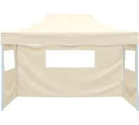 vidaXL Tente pliante avec 3 éléments latéraux 3x4,5 m Crème
