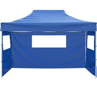vidaXL Tente pliante avec 3 parties latérales 3x4,5 m Bleu