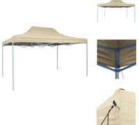 vidaXL Tente pliante Pop-Up 3x4,5 m blanc crème - Pavillons & Tentes de réception