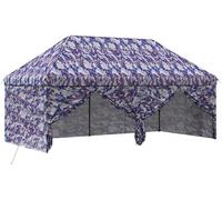vidaXL Tente pop-up avec 4 parois latérales, 3 x 6 mètres, motif camouflage bleu