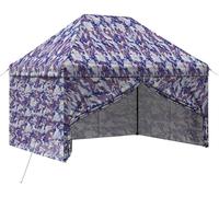 vidaXL Tente pop-up avec 4 parois latérales, dimensions 2,9 x 4,3 m, motif camouflage bleu