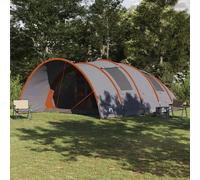 Vidaxl Tente Tunnel Avec Toit Gris Et Orange 710 X 460 X 245 Cm