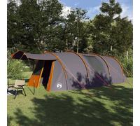Vidaxl Tente Tunnel Avec Toit Gris Et Orange 740 X 370 X 220 Cm
