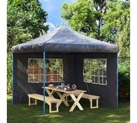 vidaXL Tentwanden met raam PE antraciet 2 st45117 Anthracite G