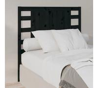 Tête de lit Noir 96x4x100 cm Bois massif de pin