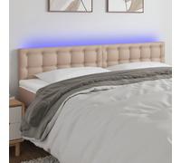 vidaXL Tête de Lit à LED Meuble de Chambre à Coucher Accessoire de Lit Double Tête de Cadre de Lit Intérieur Cappuccino 180x5x78/88 cm Similicuir