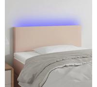 vidaXL Tête de Lit à LED Meuble de Chambre à Coucher Accessoire de Lit Simple Tête de Cadre de Lit Intérieur Cappuccino 90x5x78/88 cm Similicuir