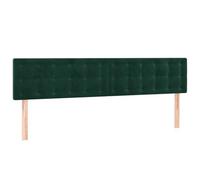 vidaXL Tête de Lit à LED Meuble de Chambre à Coucher Accessoire de Lit Double Tête de Cadre de Lit Intérieur Vert Foncé 180x5x78/88 cm Velours