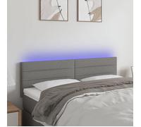 vidaXL Tête de lit LED rembourrée 144x5x78/88 cm tissu gris foncé 3121751