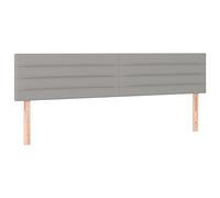vidaXL Tête de Lit à LED Meuble de Chambre à Coucher Accessoire de Lit Double Tête de Cadre de Lit Intérieur Gris Clair 180x5x78/88 cm Tissu