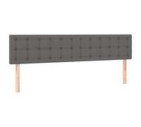 vidaXL Tête de Lit à LED Meuble de Chambre à Coucher Accessoire de Lit Double Tête de Cadre de Lit Intérieur Gris 160x5x78/88 cm Similicuir