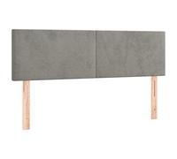 vidaXL Tête de Lit à LED Meuble de Chambre à Coucher Accessoire de Lit Double Tête de Cadre de Lit Intérieur Gris Clair 144x5x78/88 cm Velours