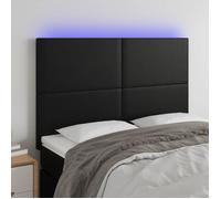 vidaXL Tête de Lit à LED Meuble de Chambre à Coucher Accessoire de Lit Double Tête de Cadre de Lit Intérieur Noir 3122234