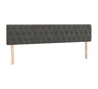 vidaXL Tête de Lit à LED Meuble de Chambre à Coucher Accessoire de Lit Double Tête de Cadre de Lit Intérieur Gris Foncé 200x7x78/88 cm Velours