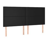 vidaXL Tête de Lit à LED Meuble de Chambre à Coucher Accessoire de Lit Double Tête de Cadre de Lit Intérieur Noir 160x5x118/128 cm Similicuir