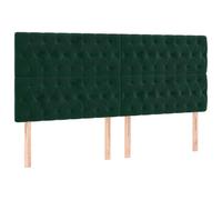 vidaXL Tête de Lit à LED Meuble de Chambre à Coucher Accessoire de Lit Double Tête de Cadre de Lit Intérieur Vert Foncé 180x7x118/128 cm Velours