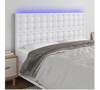 vidaXL Tête de Lit à LED Meuble de Chambre à Coucher Accessoire de Lit Double Tête de Cadre de Lit Intérieur Blanc 3122521