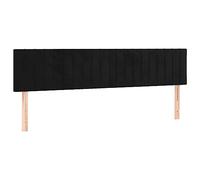 vidaXL Tête de Lit à LED Meuble de Chambre à Coucher Accessoire de Lit Double Tête de Cadre de Lit Intérieur Noir 180x5x78/88 cm Velours