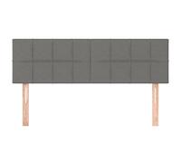 vidaXL Tête de Lit à LED Meuble de Chambre à Coucher Accessoire de Lit Double Tête de Cadre de Lit Intérieur Gris Foncé 144x5x78/88 cm Tissu