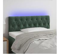 vidaXL Tête de Lit à LED Meuble de Chambre à Coucher Accessoire de Lit Simple Tête de Cadre de Lit Intérieur Vert Foncé 90x7x78/88 cm Velours