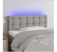 vidaXL Tête de Lit à LED Meuble de Chambre à Coucher Accessoire de Lit Simple Tête de Cadre de Lit Intérieur Gris Clair 80x5x78/88 cm Tissu