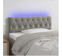 vidaXL Tête de lit LED velours gris clair 90x7x78/88 cm pour lit simple