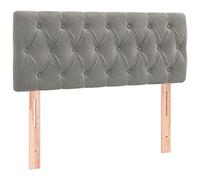 vidaXL Tête de Lit à LED Meuble de Chambre à Coucher Accessoire de Lit Simple Tête de Cadre de Lit Intérieur Gris Clair 90x7x78/88 cm Velours