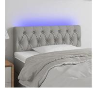 vidaXL Tête de Lit à LED Meuble de Chambre à Coucher Accessoire de Lit Simple Tête de Cadre de Lit Intérieur Gris Clair 3121930