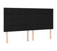 vidaXL Tête de lit LED 180x5x118/128 cm Tissu Noir intérieur pour lit double