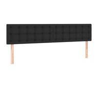 vidaXL Tête de lit à LED pour lit double Similicuir Noir 180x5x78/88 cm