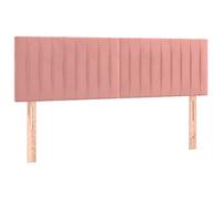 vidaXL Tête de lit à LED pour lit double 144x5x78/88 cm Velours Rose