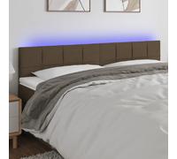 vidaXL Tête de Lit à LED Meuble de Chambre à Coucher Accessoire de Lit Double Tête de Cadre de Lit Intérieur Taupe 200x5x78/88 cm Tissu